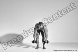 Underwear Man White Moving poses Muscular Short Brown Dynamic poses Academic